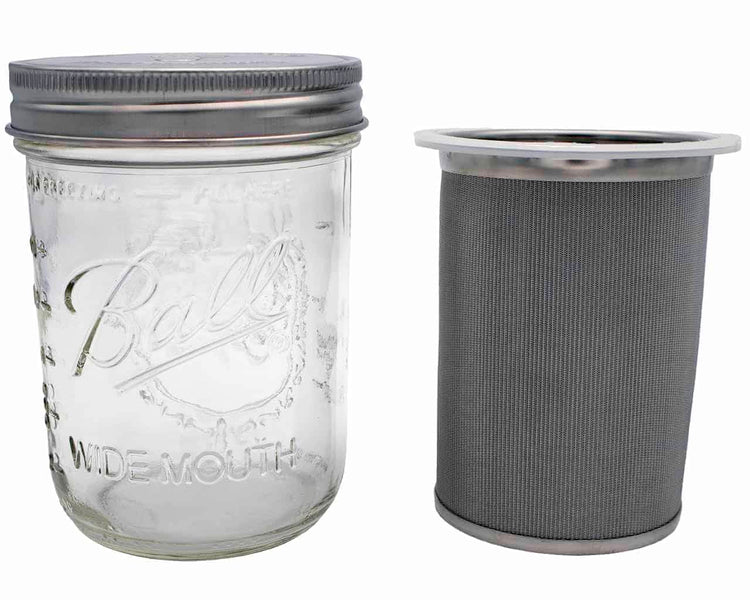 Hemoton Cold Brew Coffee Filter: Stainless Steel Coffee Tea Infuser Coffee  Strainer Mason Canning Jar Mesh Filter Cup for Wide Mouth Mason Canning Jar