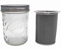 New! Cold Brew Coffee and Tea Maker Stainless Steel Filter with Mason Jar (16 or 32 oz) + 1/2 LB Cold Brew Coffee! T.M. Ward Coffee Company